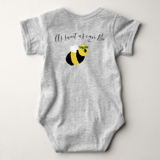 Cute Baby Honey Bee Honeycomb Heart with Name Baby Bodysuit | Zazzle