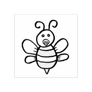 Cute Baby Honey Bee with Pacifier Rubber Stamp