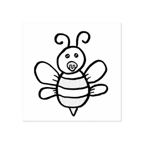 Cute Baby Honey Bee with Pacifier Rubber Stamp