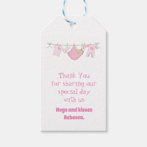 Cute Baby Illustration Thank You Gift Tags