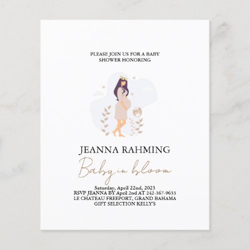 Cute Baby In Bloom Baby Shower Invitation