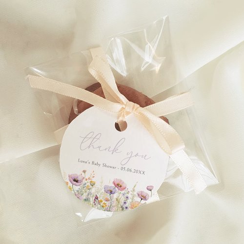 Cute Baby In Bloom Floral Wildflower Baby Shower Favor Tags