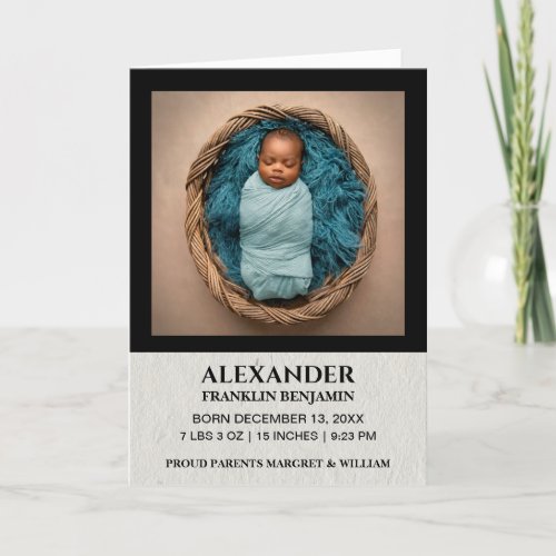 Cute Baby Infant Newborn Photo Birth Personalize Announcement