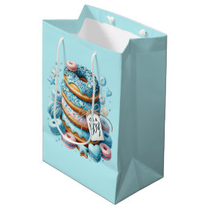 Cute baby it's a boy donut party medium gift bag