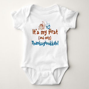 Cute Baby It's my first and only Thanksgivukkah Baby Bodysuit