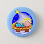 Cute Baby Jesus And Star Button at Zazzle