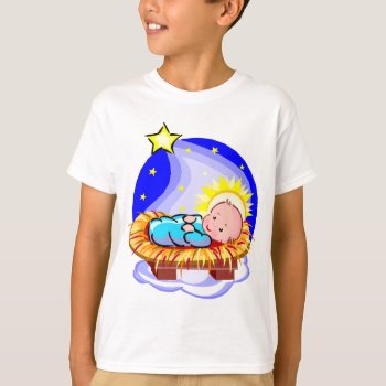 Cute Baby Jesus And Star T-shirt by santasgrotto at Zazzle