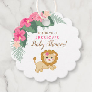 Cute baby jumping lion thank you favor tags
