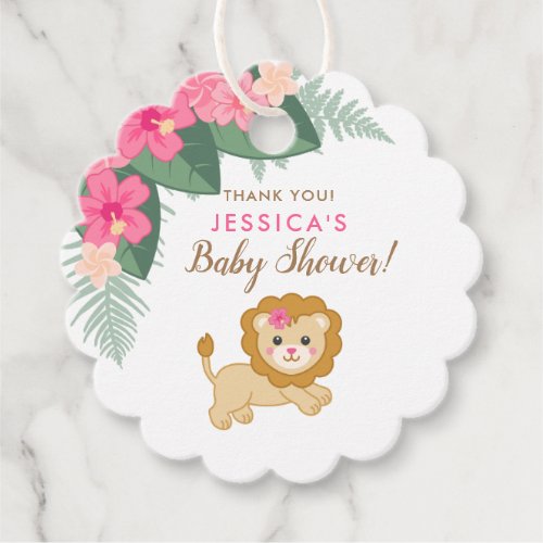 Cute baby jumping lion thank you favor tags