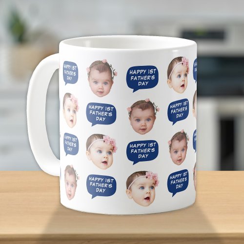 Cute Baby Kids Face 2 Photos For Dad Coffee Mug