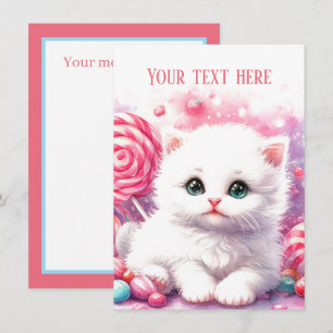 Cute baby kitten add message note card
