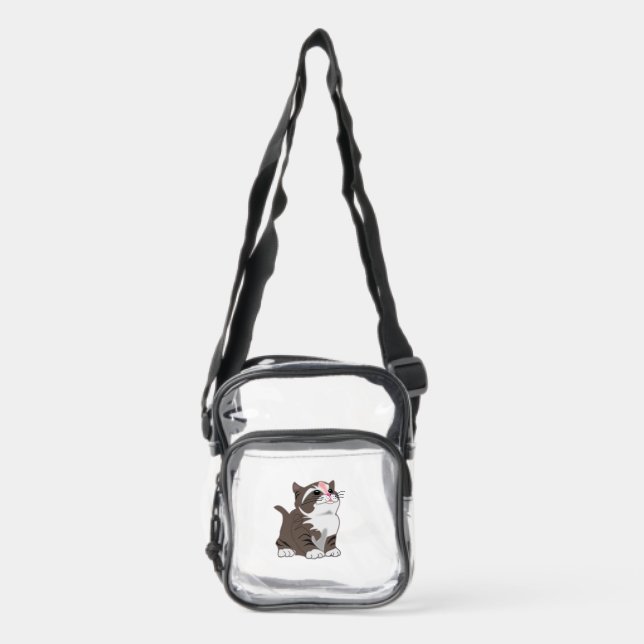 Cute Baby Kitten Clear Crossbody Bag (Front)