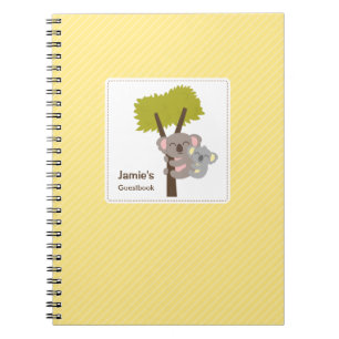 Cute Baby Koala Bear and Mommy Baby Shower Notebook
