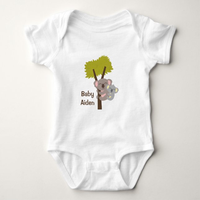 Cute Baby Koala Bear and Mommy For Babies Bodysuit (Front)
