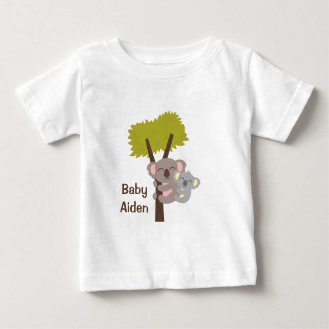 Cute Baby Koala Bear and Mommy For Babies T-Shirt (Front)