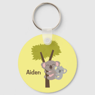 Cute Baby Koala Bear and Mommy For Kids Keychain