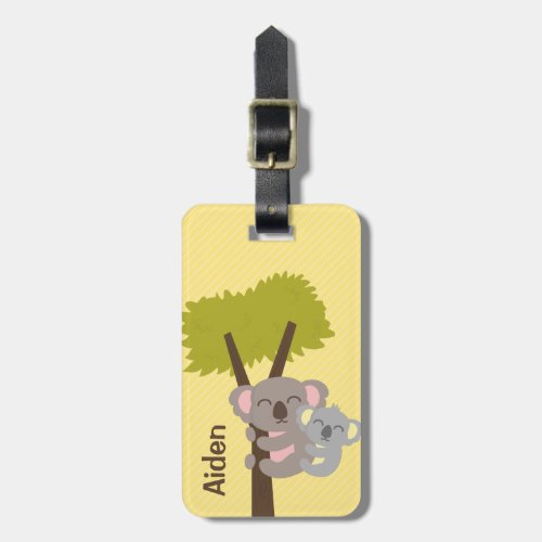 Cute Baby Koala Bear and Mommy For Kids Luggage Tag