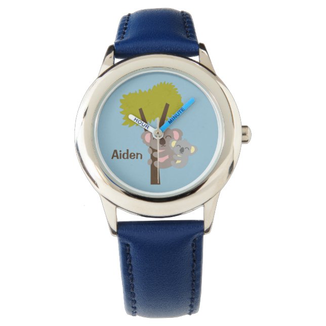 Cute Baby Koala Bear and Mommy For Kids Watch (Front)