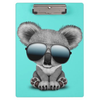 Cute Baby Koala Bear Wearing Sunglasses Clipboard by crazycreatures at Zazzle