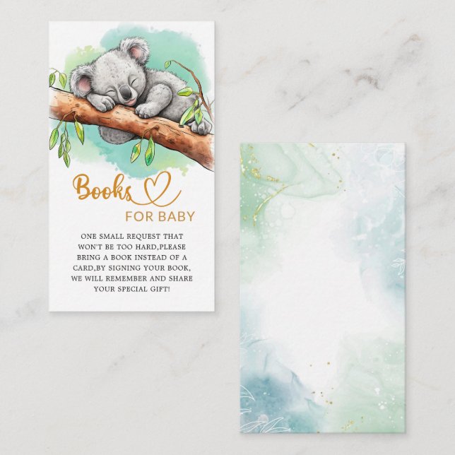 Cute baby koala books for baby ticket  enclosure card (Front/Back)