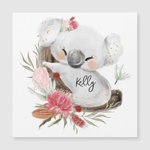 Cute Baby Koala Gold Speckle Custom Name     