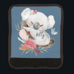 Cute Baby Koala Gold Speckle Custom Name          Luggage Handle Wrap<br><div class="desc">Featuring cute baby koala and flower wreath with gold speckles. Ideal for a birthday gift, nursery decor, kids room art, home decor, and other occasions. Easy customization of your kids name and font using the "Personalization button". You can also "Transfer design to a product" on other Zazzle products and adjust...</div>