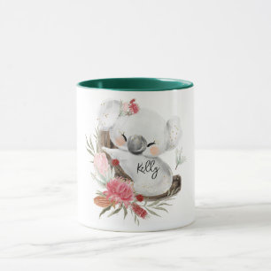 Cute Baby Koala Gold Speckle Custom Name           Mug