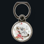 Cute Baby Koala Gold Speckle Custom Name    Phone Ring Stand<br><div class="desc">Featuring cute baby koala and flower wreath with gold speckles. Ideal for a birthday gift, nursery decor, kids room art, home decor, and other occasions. Easy customization of your kids name and font using the "Personalization button". You can also "Transfer design to a product" on other Zazzle products and adjust...</div>