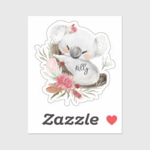 Cute Baby Koala Gold Speckle Custom Name     Sticker