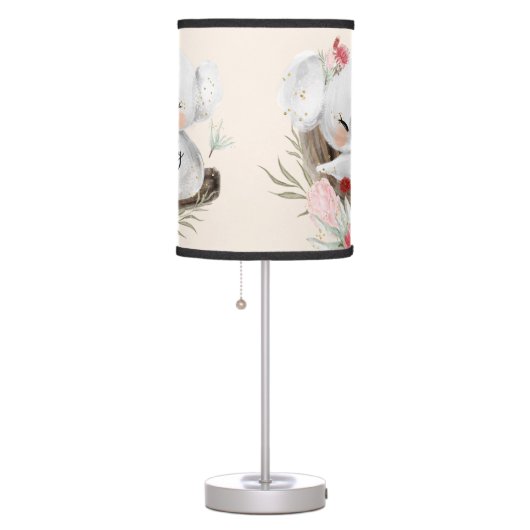 Cute Baby Koala Gold Speckle Custom Name     Table Lamp (Right)