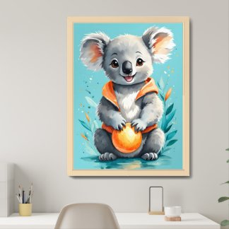 Cute Baby Koala Nursery Wall Art