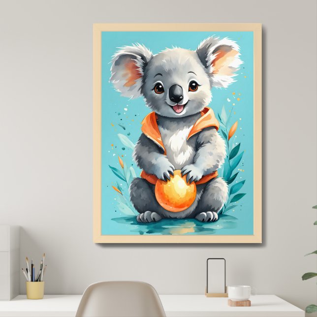 Cute Baby Koala Nursery Wall Art (Home Office)