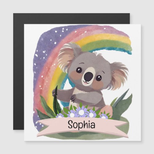 Cute Baby Koala Rainbow Custom Name