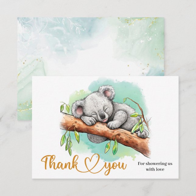 Cute baby koala thank you card (Front/Back)