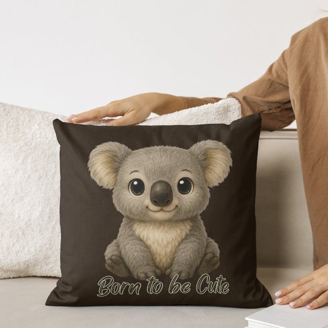 Cute Baby Koala Throw Pillow (Creator Uploaded)