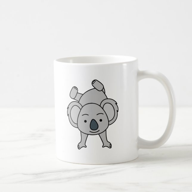 Cute Baby Koala With A Smile Doing A Handstand Coffee Mug (Right)