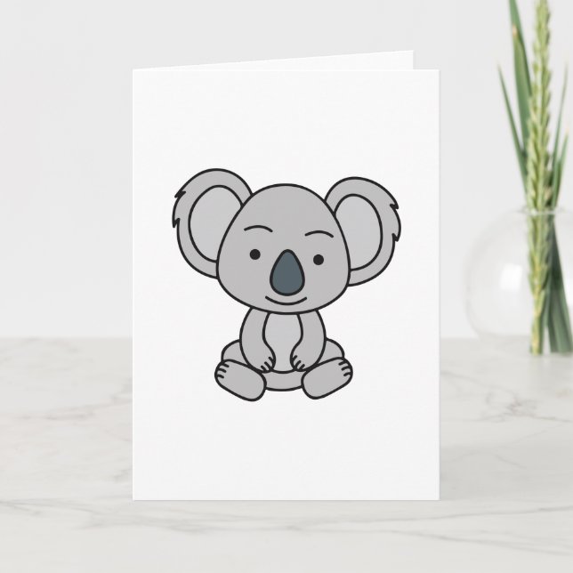 Cute Baby Koala With A Smile Sitting Down Card (Front)
