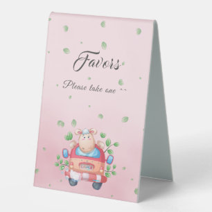 Cute Baby Lamb Baby Shower Favors Table Tent Sign