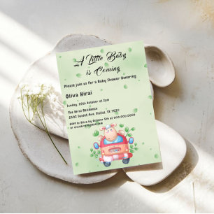Cute Baby Lamb Baby Shower Invitation