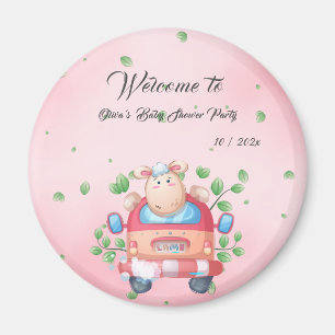 Cute Baby Lamb Baby Shower Magnet
