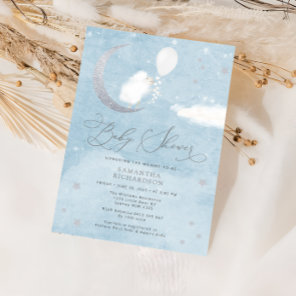 Cute Baby Lamb Balloon Baby Shower Invitation
