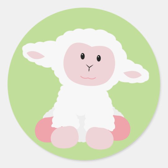 Cute Baby Lamb Classic Round Sticker | Zazzle.com