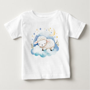 Cute Baby Lamb on the Moon – Baby T-Shirt