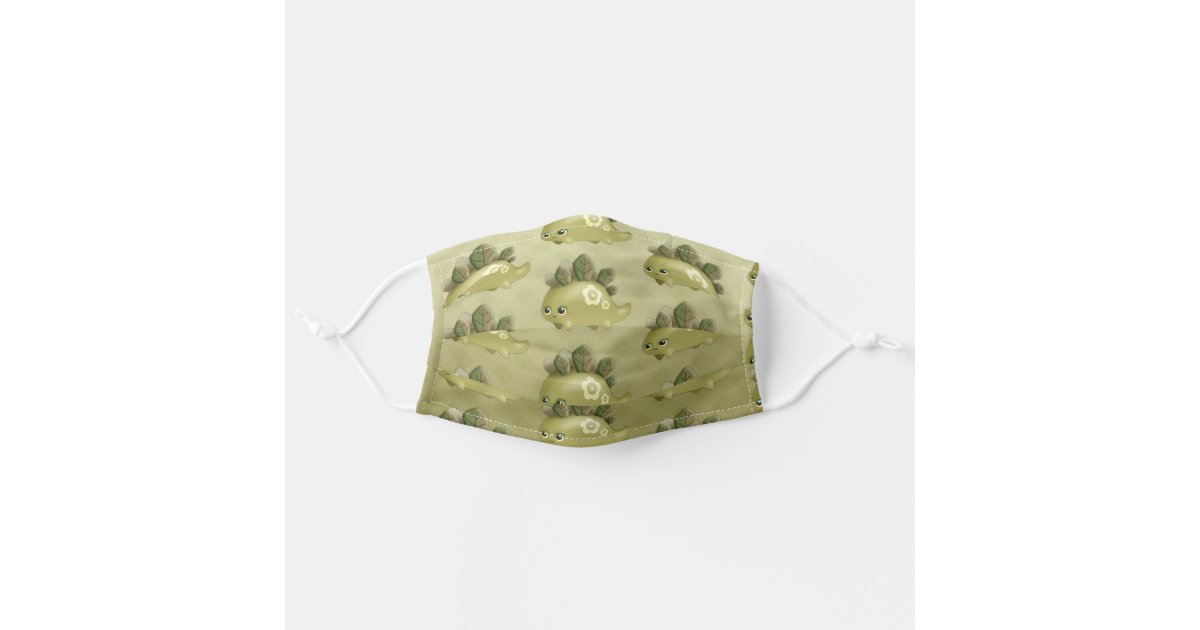 Cute Baby Leafy Dino Cloth Face Mask Zazzle Com