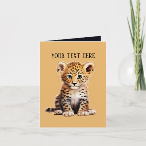 Cute baby leopard add text any purpose  card