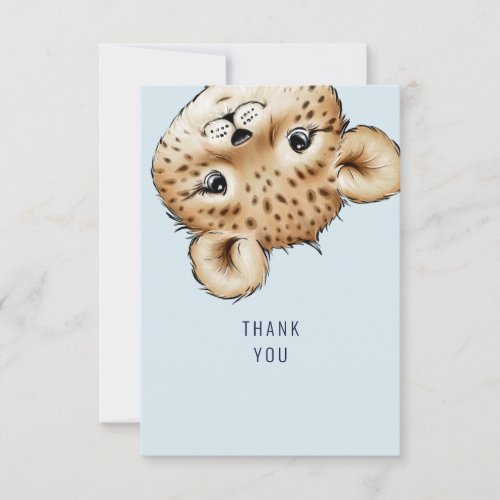 Cute Baby Leopard Baby Shower Thank You Custom 