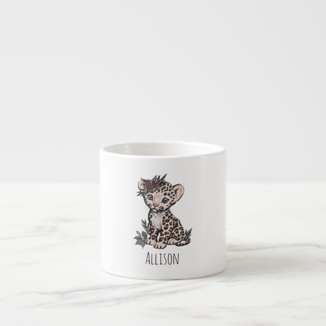 Cute Baby Leopard Girl Kids Mug (Front)