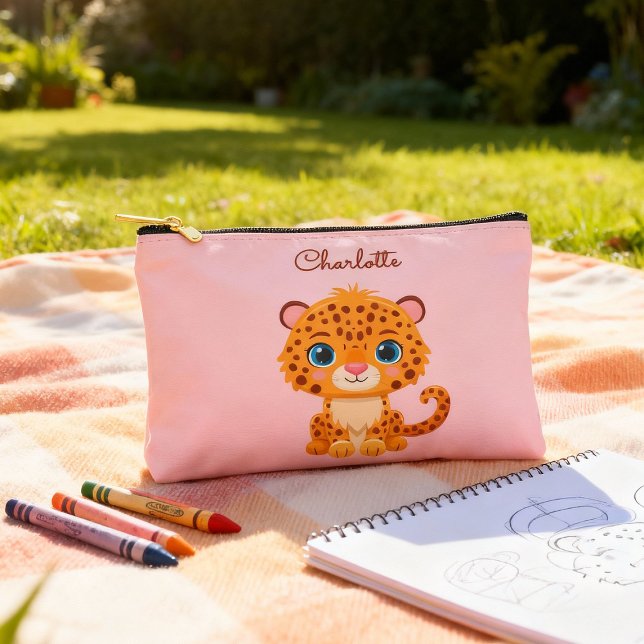 Cute Baby Leopard Safari Animal Kids Accessory Pouch (Creator Uploaded)