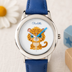 Cute Baby Leopard Safari Animal Kids Watch