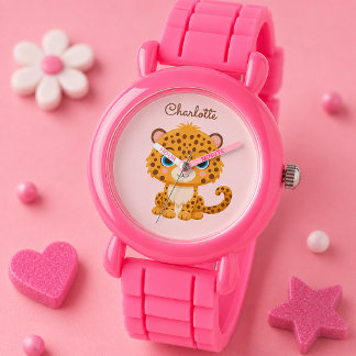 Cute Baby Leopard Safari Animal Kids Watch
